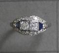 Art Deco Sapphire And Diamond Engagement Ring. Art Deco Sapphire And Diamond Engagement Ring.